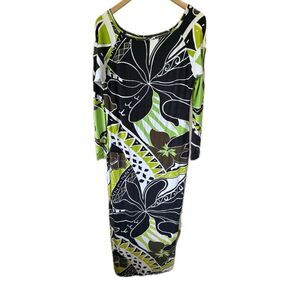Missing Polynesia Women's Hawaiian Tribal Stretch Bodycon Maxi Dress L/LX